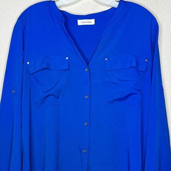 Calvin Klein Blue Blouse - Picture 2 of 7